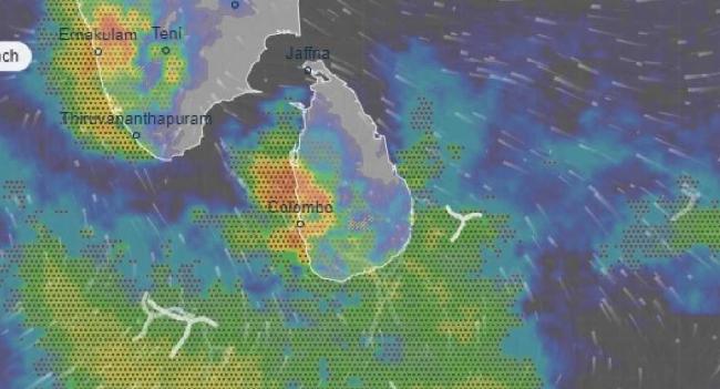 ඉදිරි පැය කිහිපයේ කාලගුණය වෙනස් වෙන හැටි